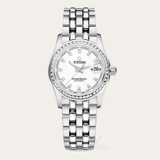 TITONI Cosmo Queen White 27mm Ladies Watch 729 S-307