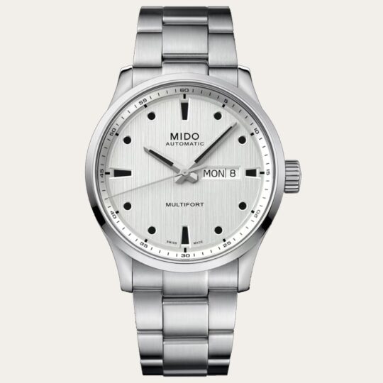 Mido Multifort M 42mm white dial watch