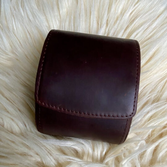 Soft and smooth brown cowhide leather watch case. Fits one watch.