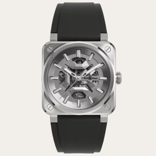 BELL AND ROSS Limited Edition BR 03 Skeleton Grey Steel 41mm [BR03A-GR-SKST/SRB]