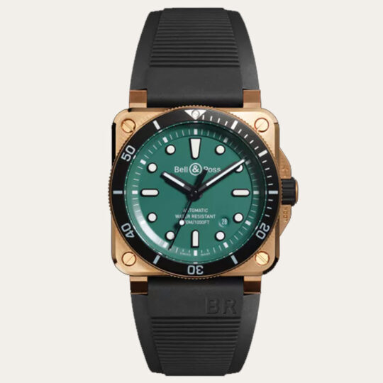 BELL AND ROSS Limited Edition BR-03 Diver Black & Green Bronze 42mm [BR0392-D-LT-BR/SRB]