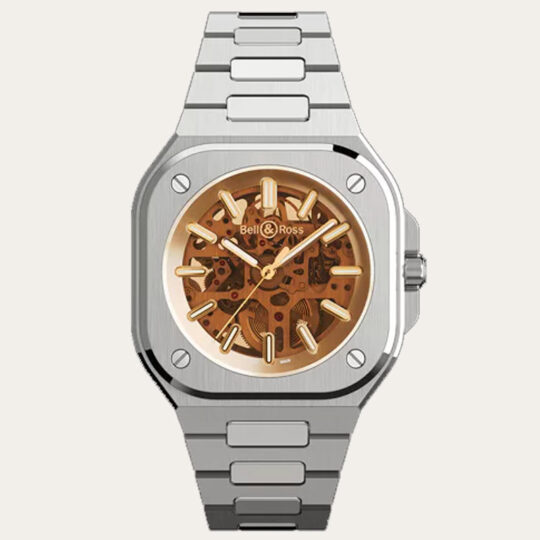 BELL AND ROSS Limited Edition BR-05 Skeleton Golden 40mm [BR05A-CH-SKST/SST]