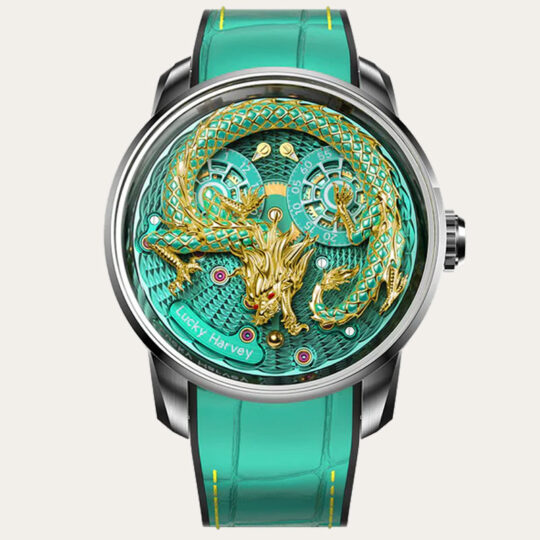 LUCKY HARVEY Limited Edition Green Enamel Dragon 43mm [DRAGON GREEN LIMITED]