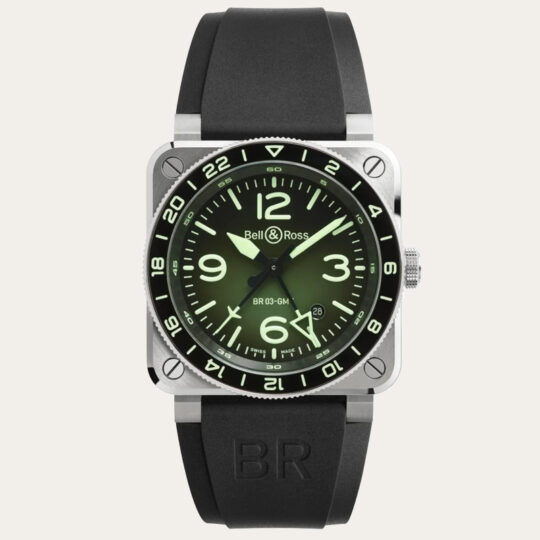 BELL AND ROSS Limited Edition BR03-93 GMT Green Lum 42mm [BR0393-GN-ST/SRB]